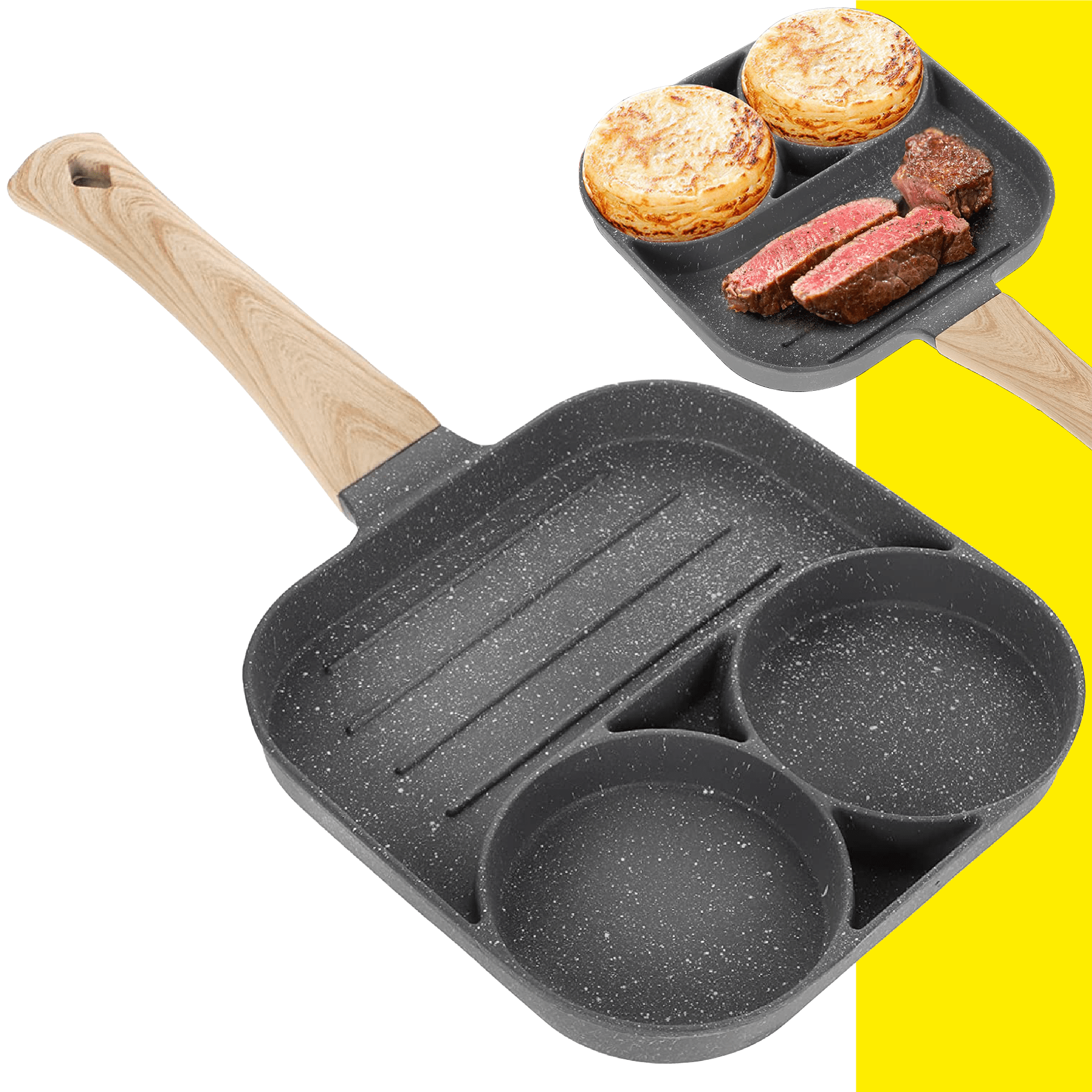 Miniatura 6 de Sartén Antiadherente 3 Puestos